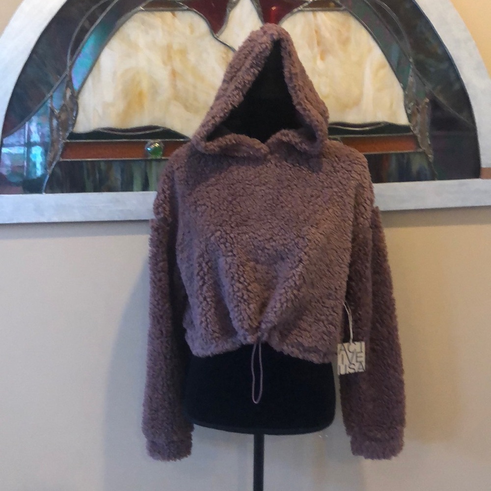 Sherpa cropped hoodie